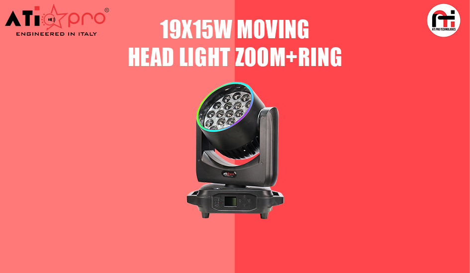 ATIPRO 19X15W Moving Head Light Zoom+Ring