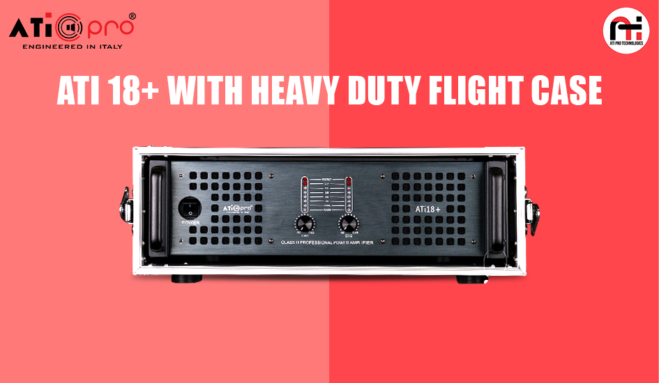 DJ Amplifier Model ATI 18+ With Heavy Duty Flight Case